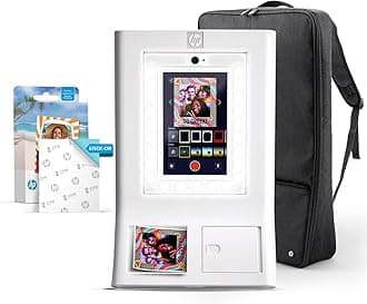 Sprocket Photo Booth Machine Instant Color Photo Printer (White) Starter Bundle + Zink Paper (110 Sheets) + Padded Carrying Case