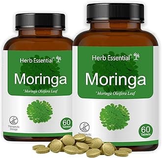 Herb Essential Moringa Oliefera Leaf 500Mg Tablet - 60 Count Pack of 2