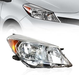 Headlamp Assemble For 2012 2013 2014 Toyota Yaris L/LE Hatchback Headlights Headlamps LED Headlight Headlamps Front Head Lights Lamps Replacement (Right Passenger Side)