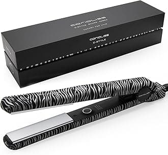 C Style Classic pro Hair Straightener for Women Professional Titanium Plates Flat Iron (Zebra Silver)