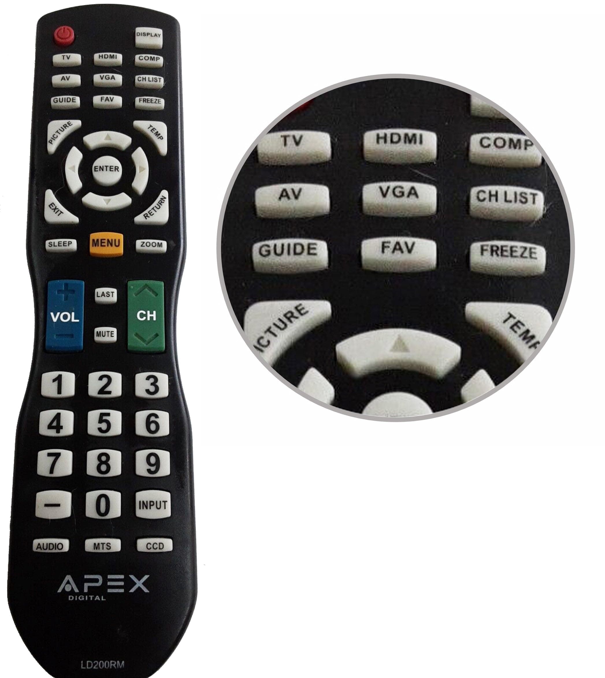 APEX LD200RM Remote Control for all APEX LCD & LED TV for selected models only