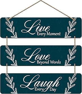 Artvibes Live Love Laugh Wooden Hanger for Home Decor | Office | Living Room | Gifts | Bedroom | Quotes Decorative Items | Wall Hangings for Decoration | Artworks (WH_5306N)