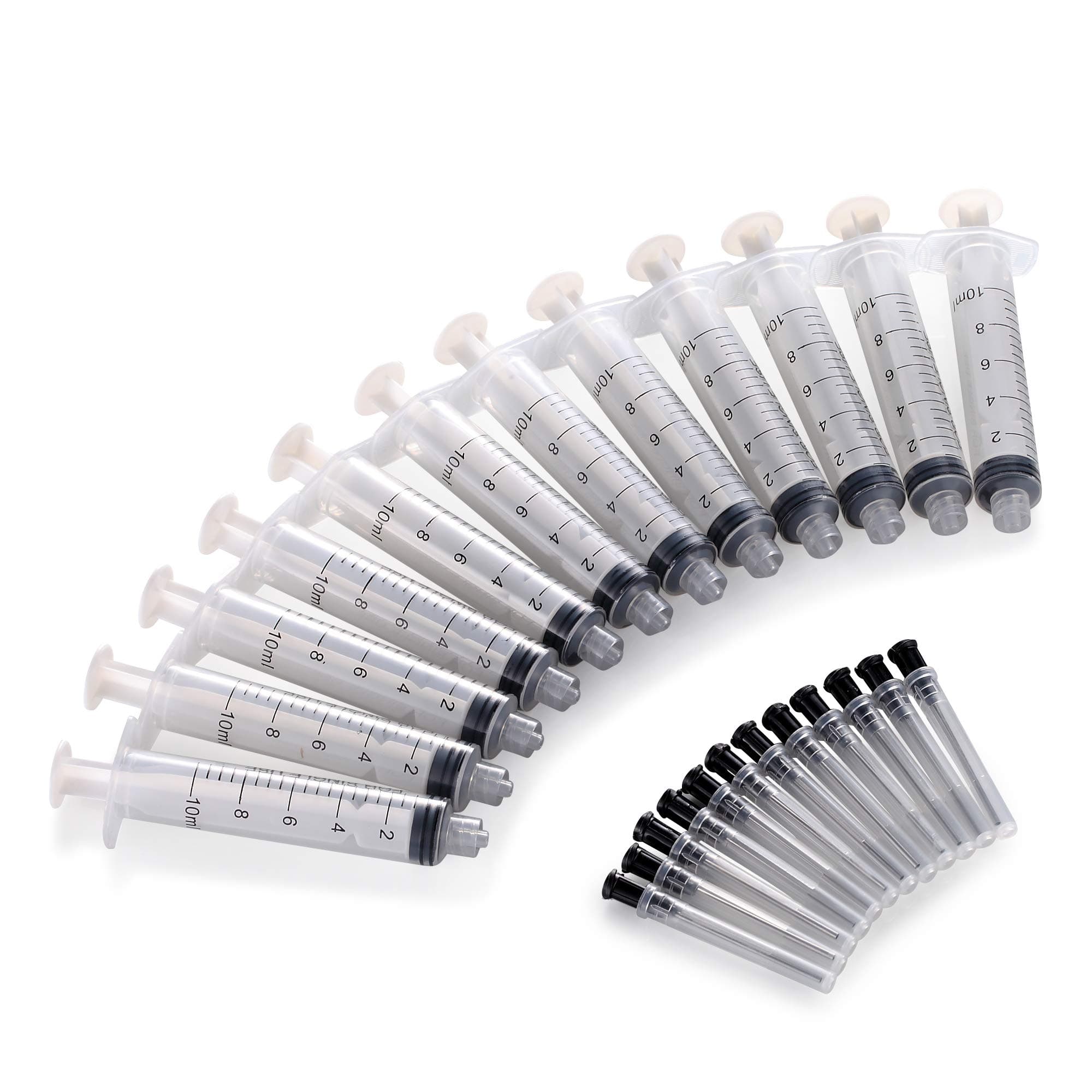 Dozen Pack 10ml Syringes with 16Ga Blunt Tip Needles and Caps - Great for Refilling and Measuring E-Liquids, E-cigs, E-Juice, Vape