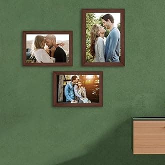 Art Street Photo Frame For Wall Set of 3 Brown Picture Frame For Home Decoration Size -5x7,4x6Inches Ecoseries