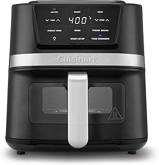 Cuisinart Air Fryer Oven 2.6-Qt Basket Black and Stainless Steel Air Fryer Dishwasher-Safe Parts with 3 Presets Roast, Bake, and Air Fry Quick & Easy Meals AIR-80