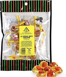 Asia Trans Golden Plum Crack Seed Drops | Hawaiian Favorite | Sweet, Sour, & Salty Dried Asian Plum Hard Candy (3.5 oz)