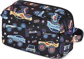 CAMTOP Travel Toiletry Bag for Kids Cute Toiletry Bags for Boys Girls Waterproof for Toiletries Accessories Bathroom Stuff, Monster Truck