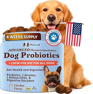 Gut Health & Canine Specific Probiotics Chews, 1 Daily Chew for All Dogs, Prebiotics & Digestive Enzymes for Digestion, Gas, Loose Stool, Immune System & Bowel Support