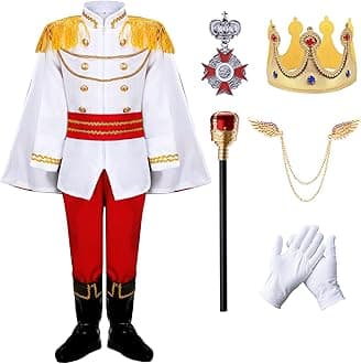 Boys Prince Charming Costume Cosplay Dress-Up Medieval Royal King Outfits for Kids