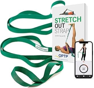 The Original Stretch Out Strap with Exercise Book – Made in the USA by – Top Choice of Physical Therapists & Athletic Trainers