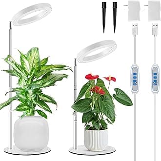 Grow Lights for Indoor Plants, 80 LEDs, Full Spectrum, Indoor Plant Lights with 2 Mounting Options, 6/12/16H Timer, 3 Spectrum Modes, 2 x 9.8-37 Inch Height Adjustable