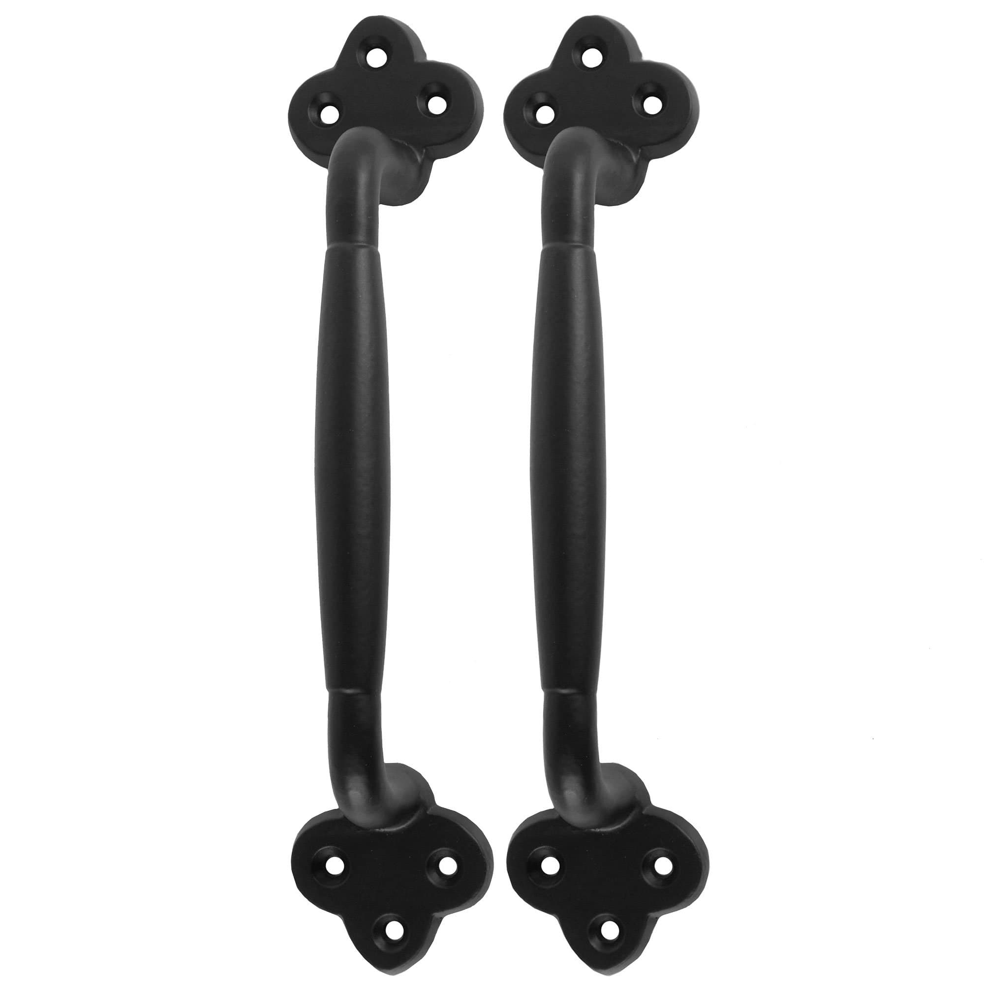 Iron Valley - 2 Pack - 9'' Round Clover Barn Door Pull Handle - Solid Cast Iron
