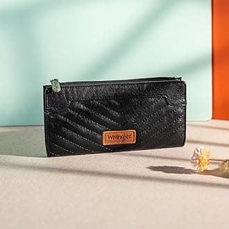 Wrangler Minimalist Credit Card Wallet for Ladies - Travel Wallet with Smooth Zippers, Black