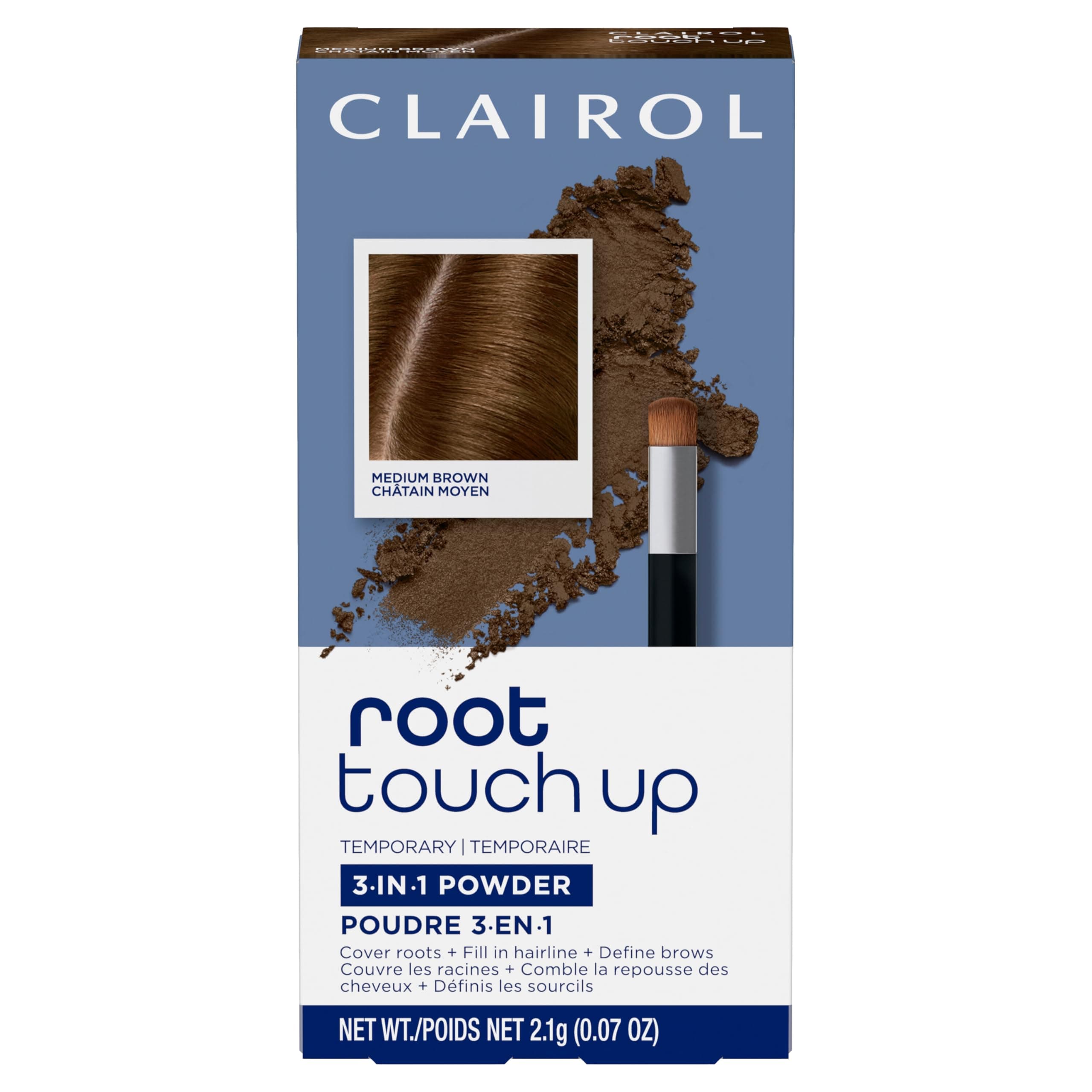 Root Touch-Up Concealing Powder, Medium Brown, 1 Count