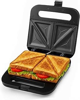 Electric Sandwich Maker with Non-Stick Plates, Indicator Lights, Cool Touch Handle, Easy to Clean and Store, Perfect for Cooking Breakfast, Grilled Cheese, Tuna Melts and Snacks, Black GPS401B
