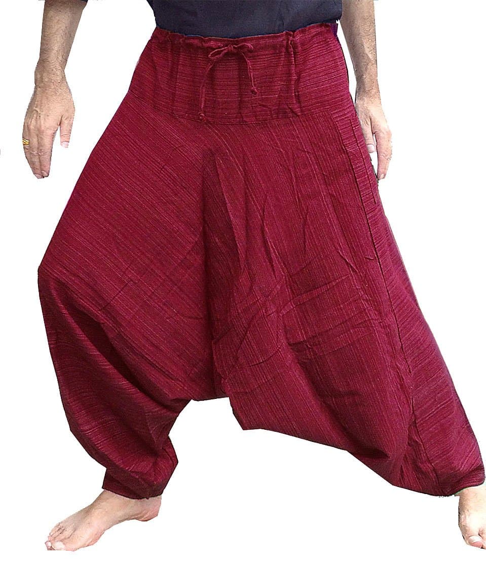 Aladdin Pants Harem Pants Jumpsuit Stripes Maroon