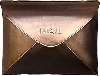 NACH Envelope Wall Mount Mailbox, Small Mailboxes for Outside Wall Mount, Extra Large Capacity Mailbox for Outside, Antique Copper, Outdoor Mailboxes, 11.25x5x9 Inches, Wall Mailbox, MB-6932S