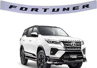 Fortuner Car 3D Bonnet Letters Alphabets Names Chrome, Car Monogram, Logo, Pack of 1 (Black Colour)