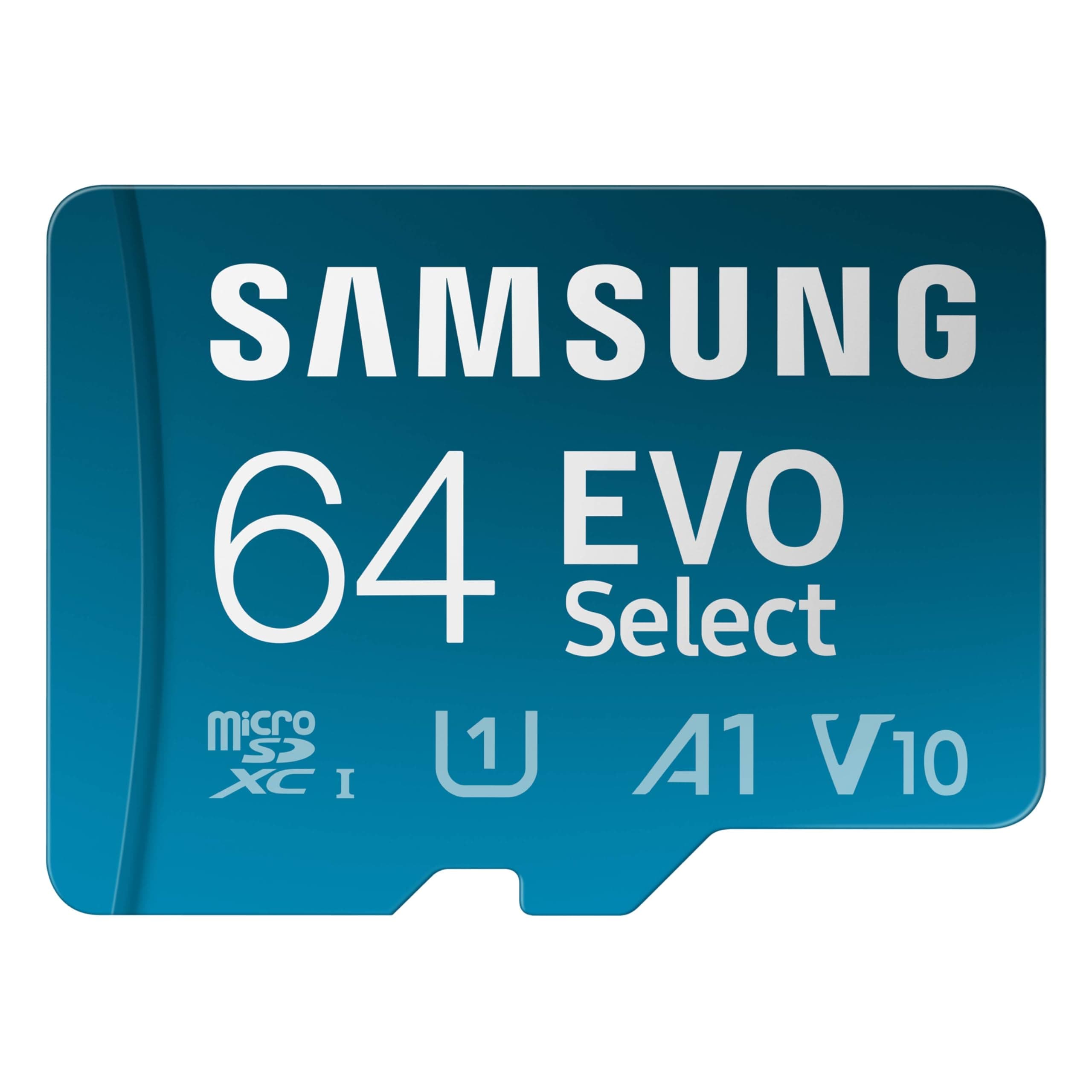 Samsung EVO Select microSD Memory Card + Adapter, 64GB microSDXC, Up to 160 MB/s, UHS I, C10, U1, V10, A1, for Mobile Phone, Smartphones, Nintendo-Switch, and Tablets (MB-ME64SA/AM)