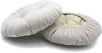 Augld 2 Pack Bar Stool Cushions with Elastic Band Stool Cover 14 Inch Beige