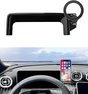 MaserWeller Car Phone Holder for 2023-2026 Mercedes Benz GLC / 2022-2026 C-Class Accessories 12.3-Inch Digital Instrument Cluster Screen Fixed Clip, 360° Rotation Phone Mount Compatible with MagSafe