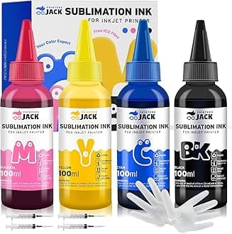 Printers Jack 400ML Sublimation Ink for Inkjet PrintersC88 C88+ WF7610 WF7010 WF7710 WF7720 WF7110 WF7210 WF3640 WF3610 ET2720 Heat Press Transfer on Mugs, Plates, Polyester Shirts, Phone Cases etc