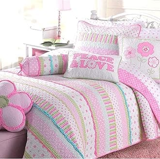 Greta Pastel Cotton 2-Piece Quilt Set (Twin Size) by Cozy Line Home Fashions