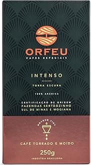 ORFEU - Special Coffee Intense - 100% Arabica Coffee, Dark Roast, Ground & Roasted, Aroma of Toasted Caramel & Fruit Jam, Low Acidity, Made In Brazil, Velvety Body - 250g (8.8oz)