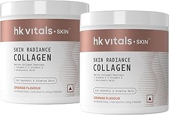 hk vitals Marine Collagen Supplement (Orange, 200g) (Pack of 2) | With Vitamin C & E | For Healthy Skin & Hair