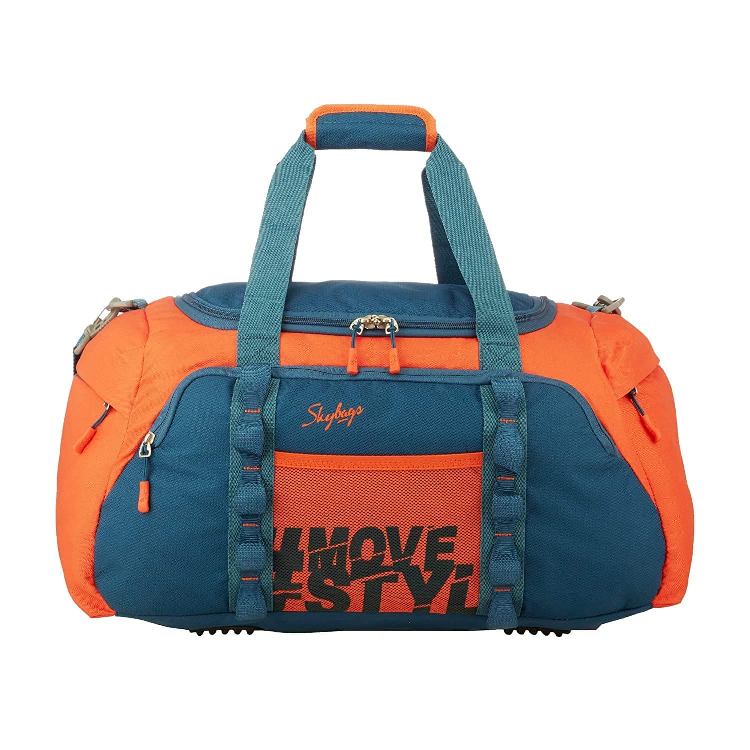 Polyester Solid Pattern Hustle Duffle Bag 55 (Orange, Small), 33 Cm,W-33 Cm