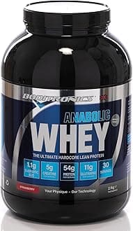 Boditronics Anabolic Whey Ultimate Muscle Building Whey Protein Powder with High Protein, D-Aspartic Acid, 5g Creatine, BCAA, and High Levels of L-Glutamine Protein Shakes (2.1 kg, Strawberry)