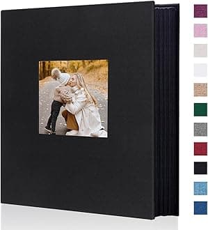 Artmag Fabric Photo Album 4x6 400 Large Capacity for Family Wedding Anniversary Linen Album Holds 400 Vertical Photos (400 Pockets, Black)