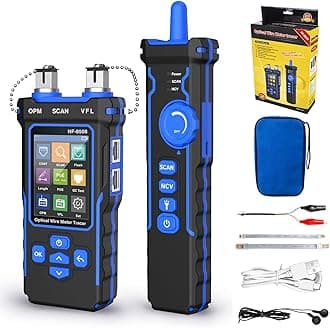 Network Cable Tester with Optical Power Meter PoE Multi-Function, Wire Tracker RJ11 RJ45 LAN Cable Toner Cat5 Cat6 Ethernet Cable Tracer with NCV, Port Flash, Support Type-C Charging, B