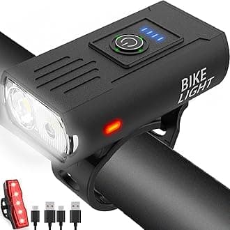 Victoper Bike Light, High Lumens Super Bright Bicycle Lite, 6+4 Modes USB Rechargeable Bike Headlight & Taillight Set, Waterproof Safety Bike Front & Rearlight for Road, Mountain, Night Riding
