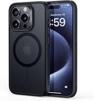 - ESR for iPhone 15 Pro Phone Back Case , Compatible with MagSafe, Military-Grade Protection, Yellowing Resistant, Scratch-Resistant TPU Back, Magnetic for iPhone 15 Pro, Classic Series, Frosted Black