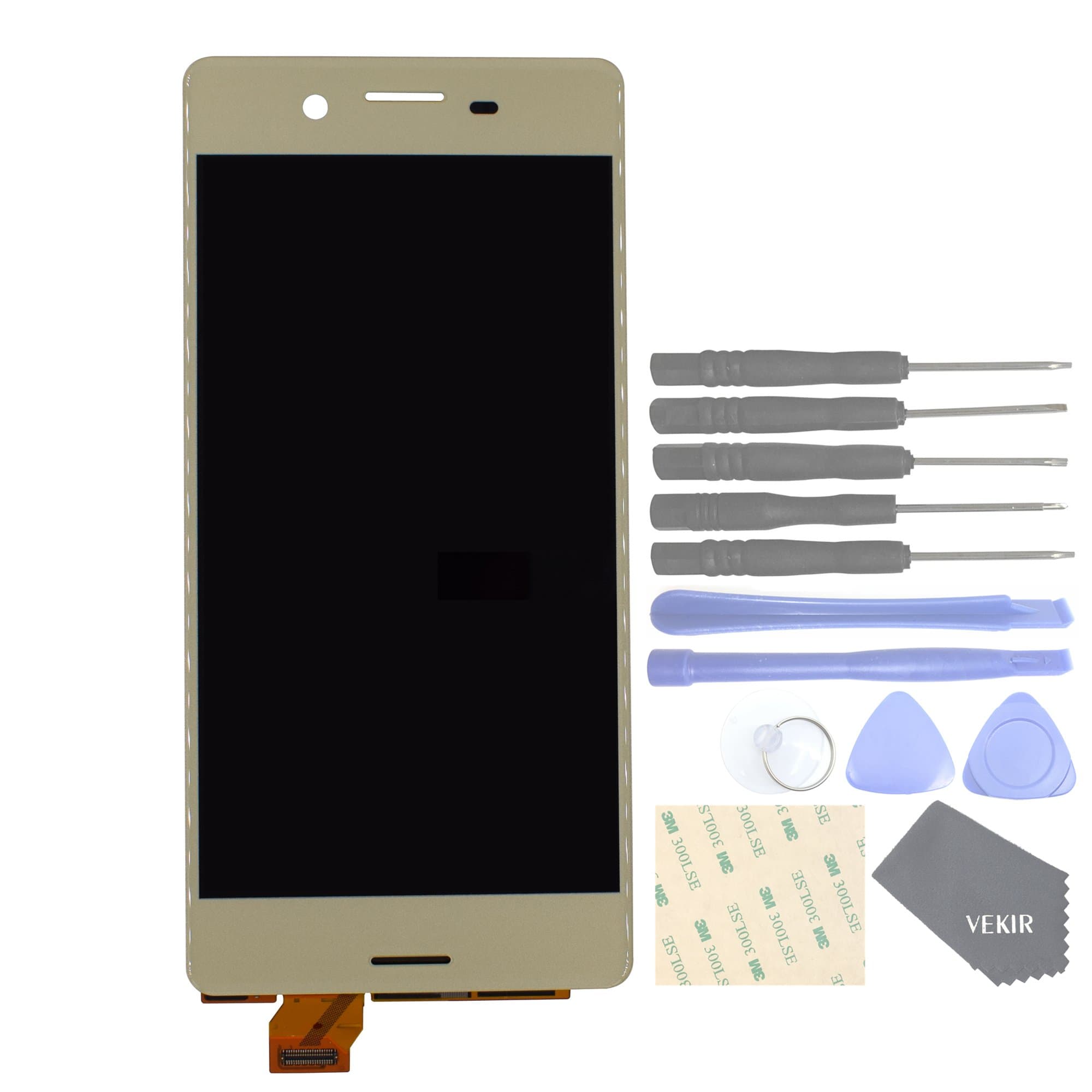 VEKIR Touch Display Digitizer Screen Replacement for Sony Xperia X F5121 F5121 F5122(Lime Gold)