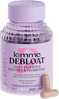 Debloat 3-in-1 Prebiotic, Probiotic & Digestive Enzyme Capsules for Bloating & Gas Relief - 2 Clinically Studied Probiotics w/5 Digestive Enzymes to Improve Digestion, Women & Men, (60 Count)