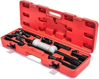 XtremepowerUS 13-Pieces Automotive Dent Puller Body 10lbs Sliding Hammer Repair Frame Kit with Carrying Case