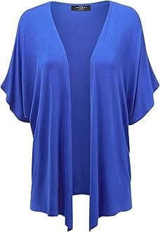 Women's Kimono Style Short Sleeve Dolman Cardigan - Lightweight Open Front Summer Cover-Up