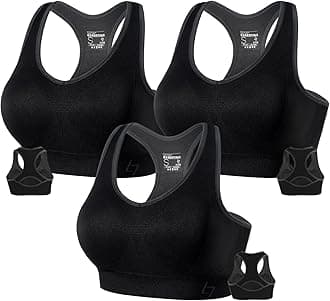 Racerback Sports Bras for Women - Padded Comfortable Seamless Support for Yoga Workout Gym - for Plus Size Large Bust