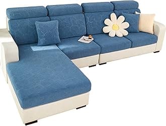 MIFXIN Magic Sofa Cover Stretch Universal Couch Cushion Covers L Shape Sectional Sofa Cushion Slipcover Furniture Protector (Leaves Navy, Pillow Cover)