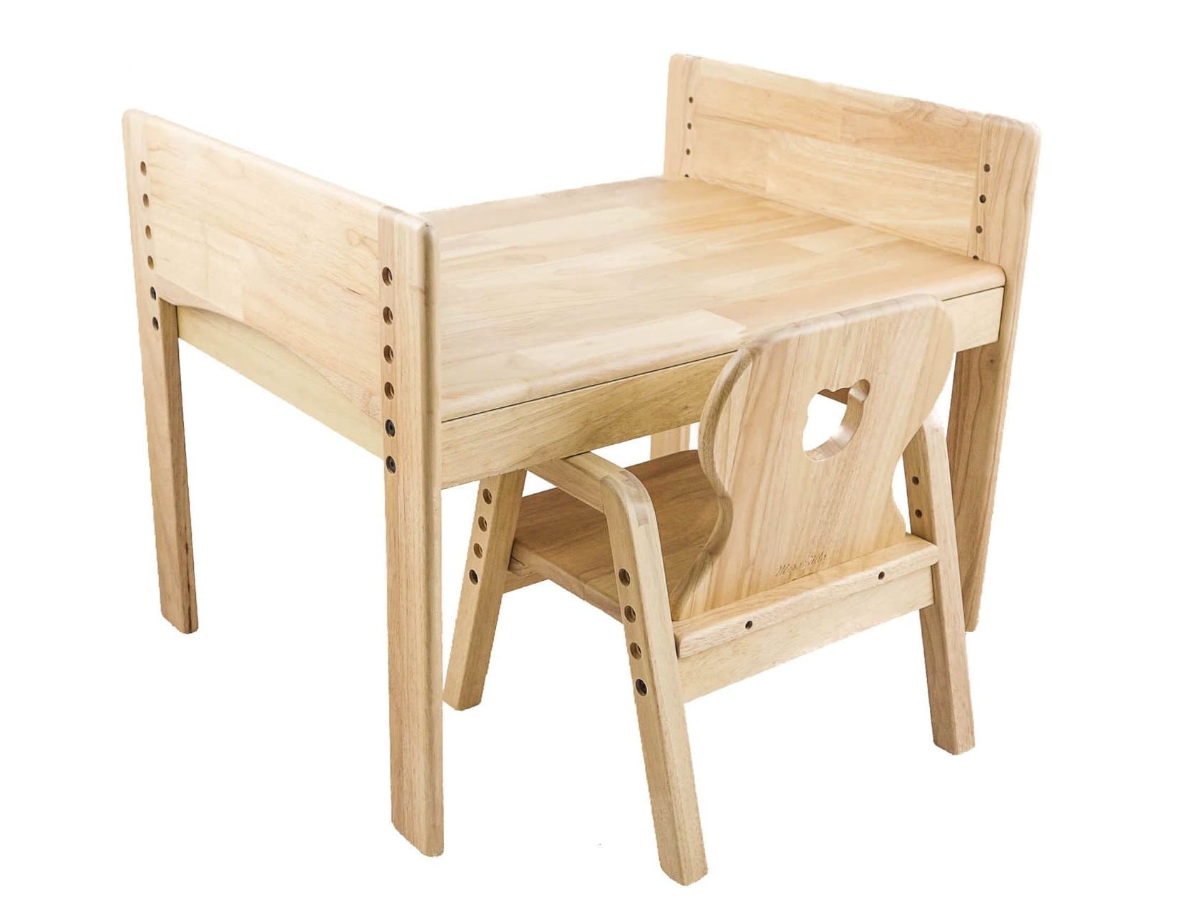 Mesas Illa Adjustable Children's Seating Set, Table And Chairs???100% Solid Wood Bow