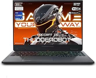 ThunderobotRadiant 16 i9 5080 2.5K Gaming Laptop, 16" WQXGA up to 300Hz Display, Intel Core i9-14900HX, GeForce RTX 5080, 32GB DDR5, 2TB SSD, RGB Backlit Keyboard, Wi-Fi 6, Windows 11 Home, Black