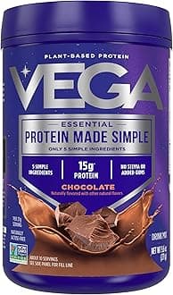 Protein Made Simple Dark Chocolate (10 Servings) Stevia Free Vegan Protein Powder, Plant Based, Healthy, Gluten Free, Pea Protein for Women and Men, 9.6 Oz (Packaging May Vary)