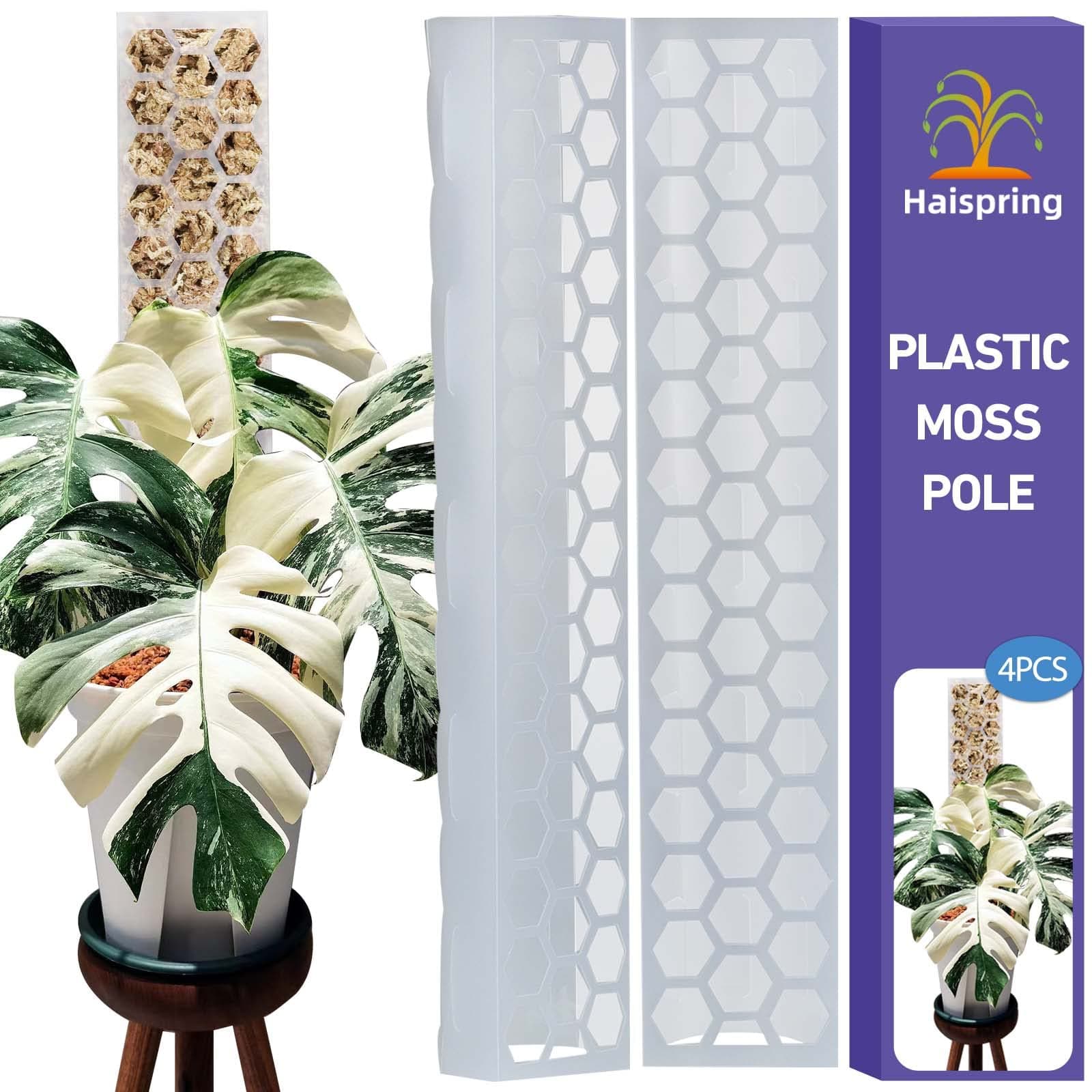 4 Pcs 17 Inch Plastic Moss Pole for Plants Monstera,Designed Specifically for Climbing Plants, Stackable Plant Support for Indoor Plants