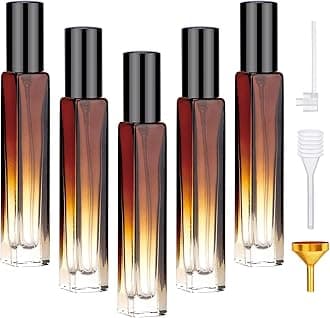 Segbeauty 10ML Travel Cologne Sprayer, 5 Packs Refillable Atomizer Spray Bottle for Perfume, Empty Mini Glass Perfume Bottle Fine Mist Dispenser, Portable Leak-proof Sample Bottles for Travel Outgoing