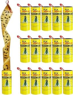 Plai Pesticide Free Fly Paper Strips Sticky Catchers Set Fruit Fly Trap Insect Sticky Trap for Indoors and Outdoors Use (32 Pack)