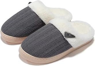 NineCiFun Women's Slip on Fuzzy Slippers Memory Foam House Slippers Outdoor Indoor Warm Plush Bedroom Shoes Scuff with Faux Fur Lining