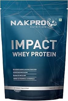 Impact Whey Protein 1kg | Isolate & Concentrate | 24g Protein & 4.9g BCAA | With Digestive Enzymes for better Absorption | NABL Lab Tested 100% Authentic Supplement Powder - Coffee Flavour