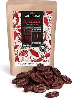 Premium French Baking Dark Chocolate Discs (Feves). Classic GUANAJA 70% Cacao. Easy Melt. Easy to chop. Intense & Smooth with Bitter Notes. Sauces, Cakes, Mousses, Frostings 250g (Pack of 1)